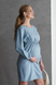 Бавовняна сукня для вагітних і годуючих мам синя із секретом для годування