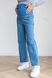Вільні джинси для вагітних прямі зі зручним бандажним трикотажним животиком сині