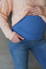 Стильные джинсы для беременных Mom синие с двойной поддержкой животика