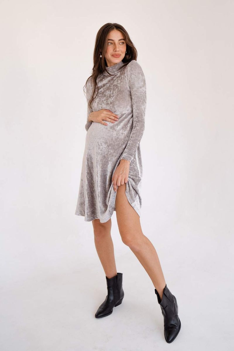 Сукня для вагітних вільного крою з приємного до тіла матеріалу колір сірий
