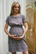 Повітряна сукня для вагітних та годуючих із секретом для годування із приємної тканини сірий принт