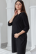 Красивое черное платье для беременных и кормящих свободного кроя с секретом кормления