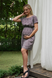 Воздушное платье для беременных и кормящих с секретом для кормления с приятной ткани серый принт