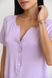 Ночная рубашка для беременных и кормящих лиловая с коротким рукавом