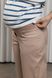 Бежеві штани Mom для вагітних зі стрейчевого котону