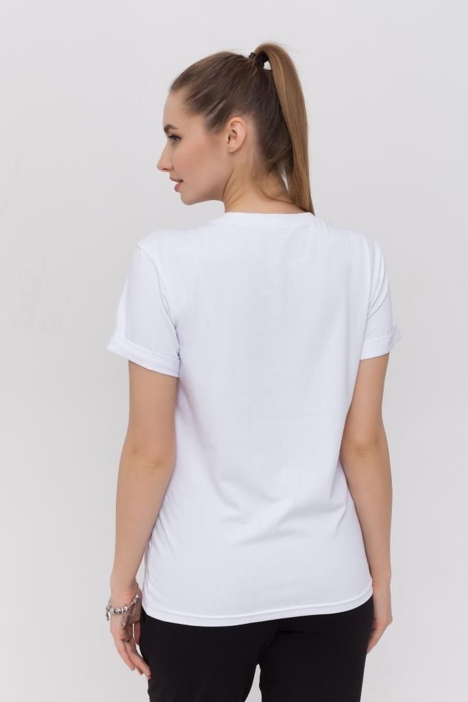 Біла базова футболка для вагітних та годуючих мам