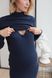 Мягкое удобное платье для беременных и кормящих мам темно-синее