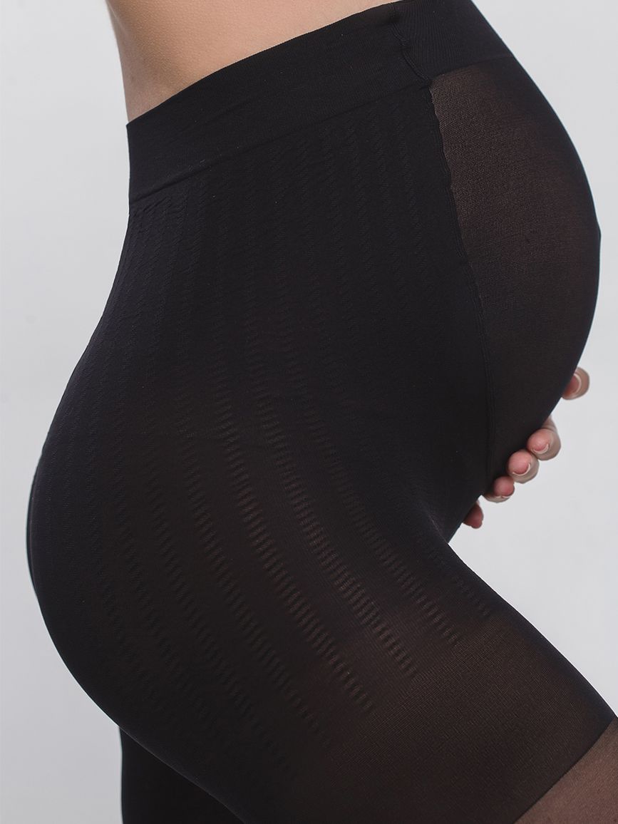 Колготы для беременных 40 ден со специальной вставкой для животика плоские швы черные