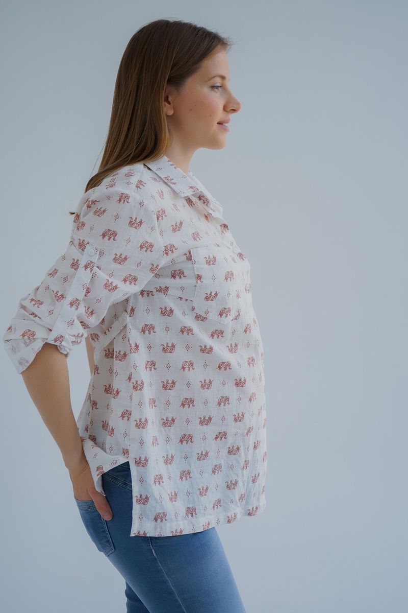 Легка та вільна сорочка (блуза) для вагітних та годуючих мам
