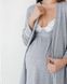 Хлопковый серый халат для беременных и кормящих мам