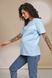 Блакитна трикотажна футболка для вагітних та годуючих з секретом годування