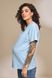 Голубая трикотажная футболка для беременных и кормящих с секретом кормления