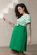 Трикотажна сукня для вагітних та годуючих з секретом годування зелена