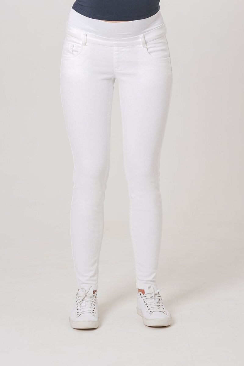 Белые джинсы для беременных мягкий бандаж под живот