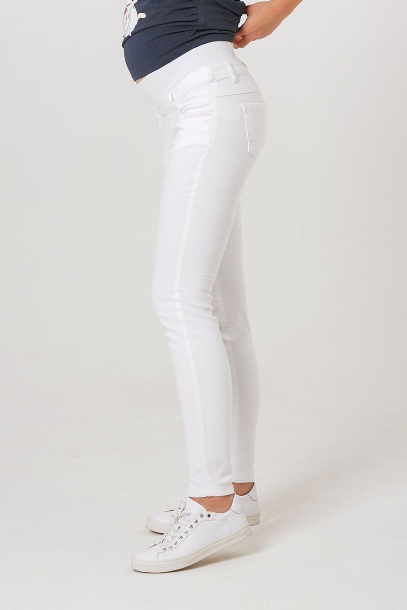 Білі джинси для вагітних м'який бандаж під живіт