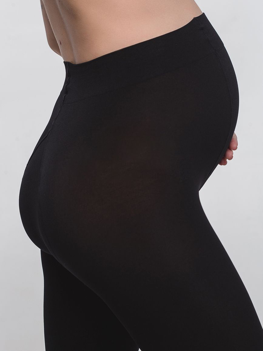 Плотные матовые колготки для беременных 100 ден плоские швы черные микрофибра