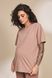Трикотажная футболка для беременных и кормящих мам коричневая