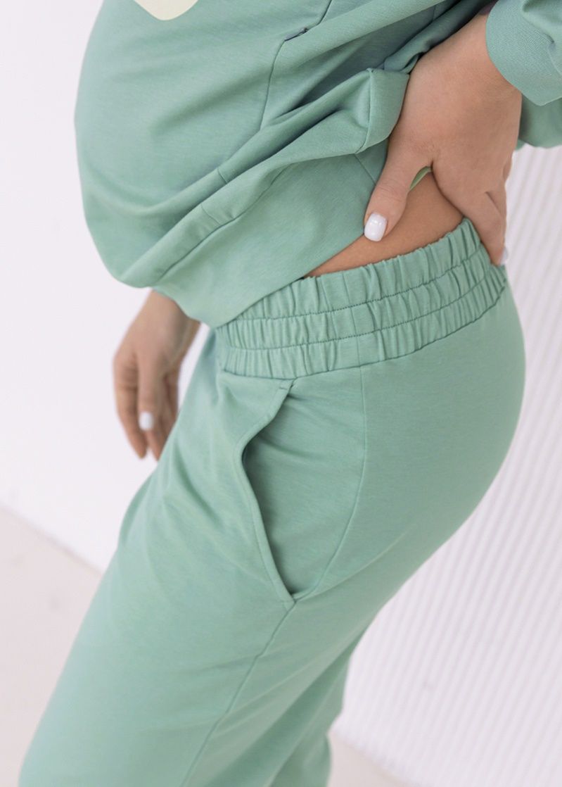 Спортивные штаны - джогеры для беременных трикотаж двунитка
