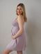 Бавовняна нічна сорочка для вагітних та годуючих кольору аметист з підтримкою грудей