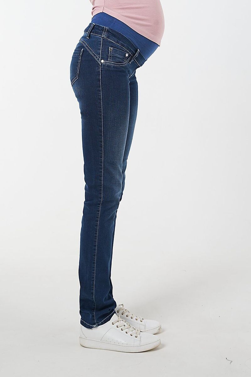 Облягаючі джинси для вагітних та годуючих Slim fit темно-сині