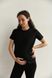 Трикотажная футболка для беременных и кормящих мам черная