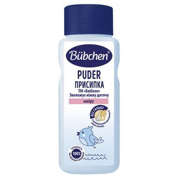 Детская присыпка Bubchen с рождения с кукурузным крахмалом и маслом жожоба без талька, 80 г.