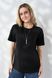 Трикотажна футболка для вагітних та годуючих чорна із секретом годування