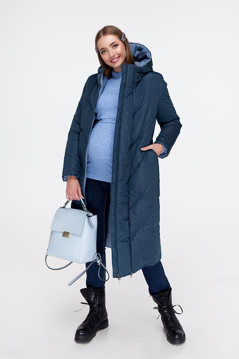 Стильна зимова двостороння куртка для вагітних