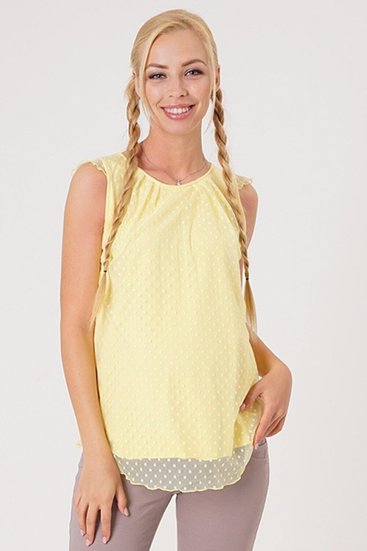 Блуза для беременных, будущих мам с легкой сеточкой желтая