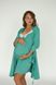 Бавовняний бірюзовий халат для вагітних та годуючих мам
