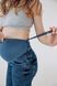 Джинси boyfriend для вагітних з високим трикотажним животиком сині