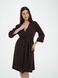 Халат для беременных и кормящих шоколадного цвета хлопковый с широким поясом