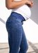 Стильні джинси для вагітних slim fit сині бандаж під животик